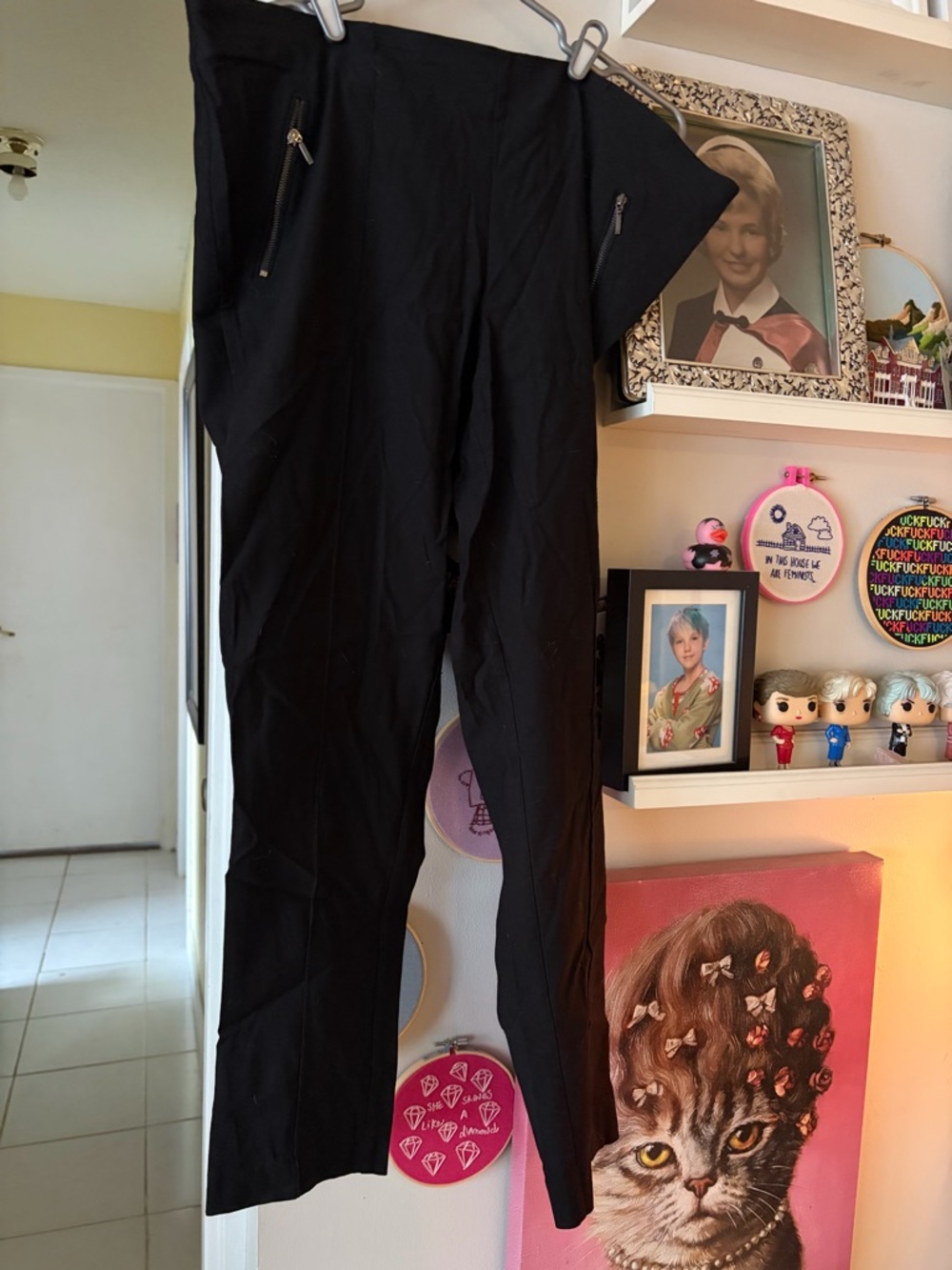 Michel Studio Black Skinny High-Waist Pants with Zip Pockets U18